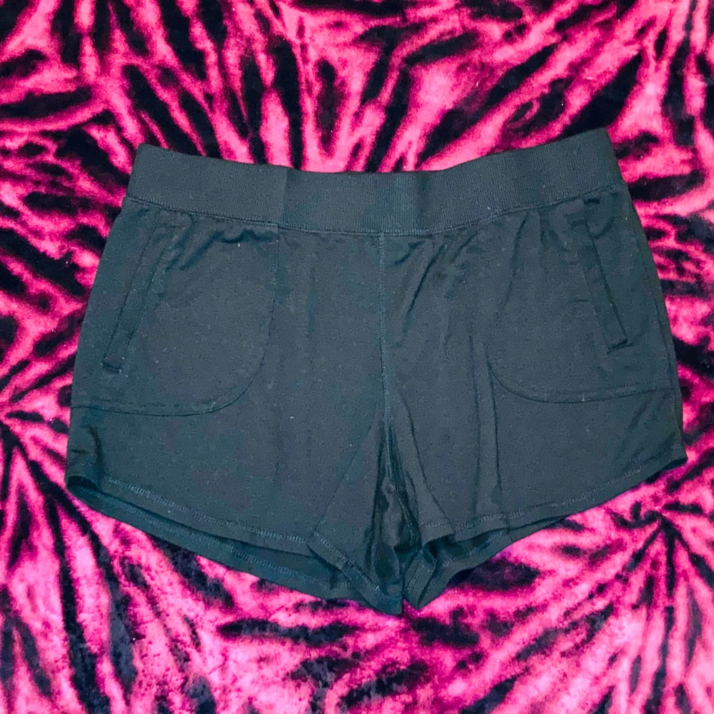 Black booty shorts.